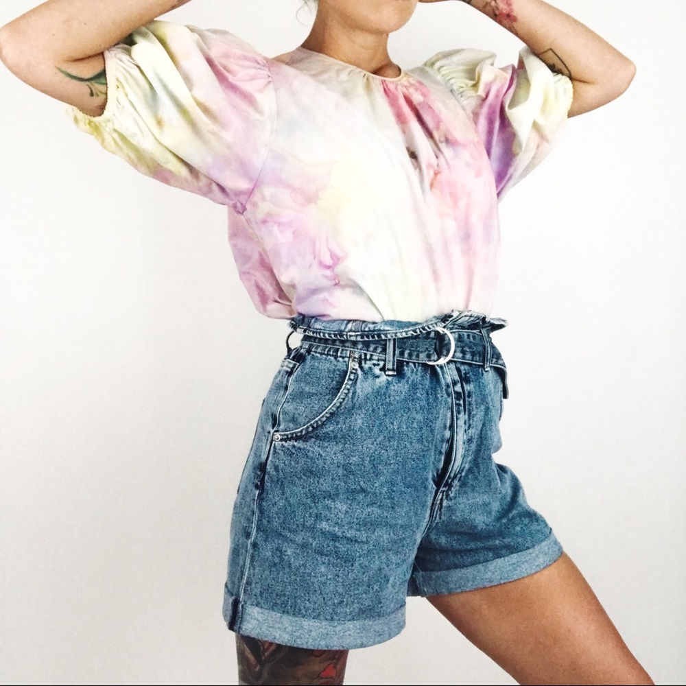 NEW Hand-Dyed Puff-Sleeve Blouse | Size M